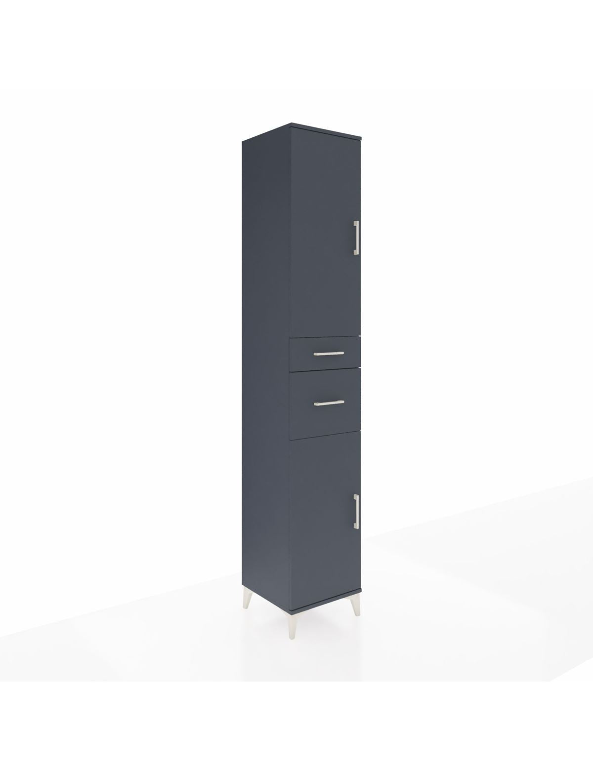 Hyperion Dolap 4 Raflı 2 Çekmeceli 2 Kapaklı 44x44x243 Antrasit-Antrasit