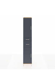 Hyperion Dolap 4 Raflı 2 Çekmeceli 2 Kapaklı 44x44x243 Çam-Antrasit