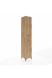 Hyperion Dolap 4 Raflı 2 Çekmeceli 2 Kapaklı 44x44x243 Çam-Çam