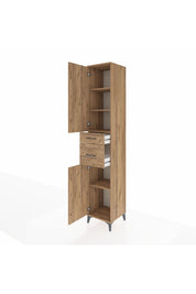 Hyperion Dolap 4 Raflı 2 Çekmeceli 2 Kapaklı 44x44x243 Çam-Çam