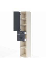 Hyperion Dolap 4 Raflı 2 Çekmeceli Tek Kapaklı 44x44x243 Aytaşı-Antrasit