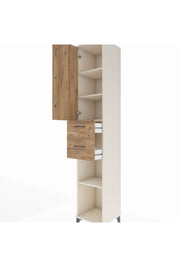 Hyperion Dolap 4 Raflı 2 Çekmeceli Tek Kapaklı 44x44x243 Aytaşı-Çam