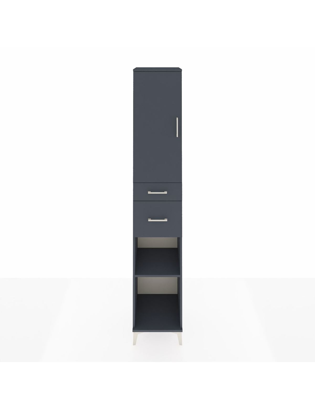 Hyperion Dolap 4 Raflı 2 Çekmeceli Tek Kapaklı 44x44x243 Antrasit-Antrasit