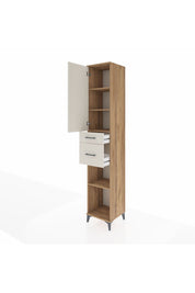 Hyperion Dolap 4 Raflı 2 Çekmeceli Tek Kapaklı 44x44x243 Çam-Aytaşı