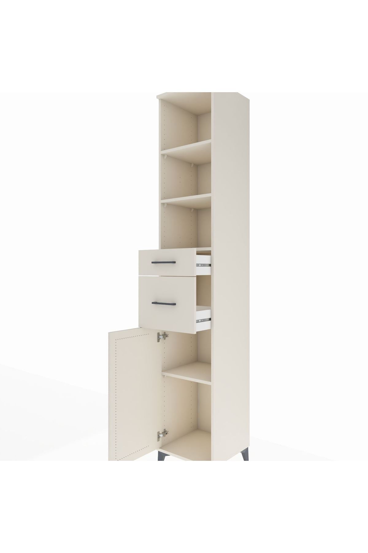 Hyperion Dolap 4 Raflı 2 Çekmeceli Tek Kapaklı 44x44x243 Aytaşı-Aytaşı