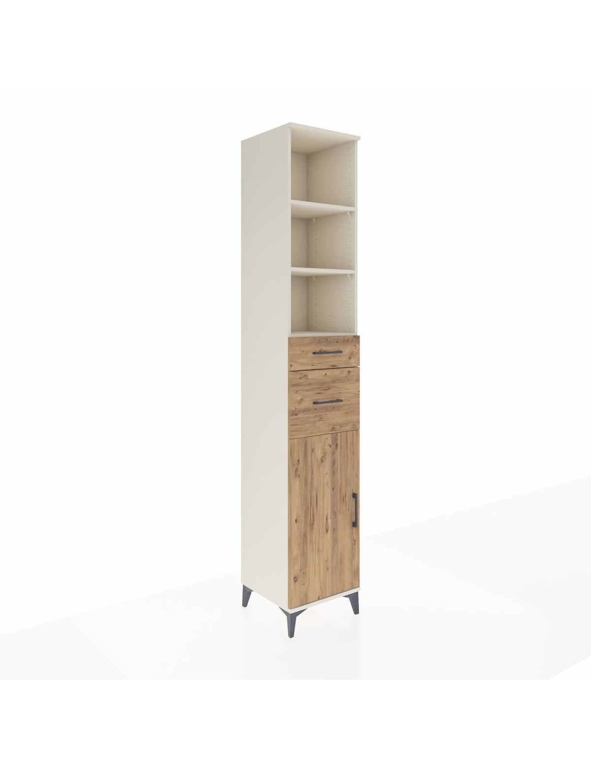 Hyperion Dolap 4 Raflı 2 Çekmeceli Tek Kapaklı 44x44x243 Aytaşı-Çam