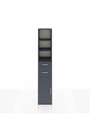 Hyperion Dolap 4 Raflı 2 Çekmeceli Tek Kapaklı 44x44x243 Antrasit-Antrasit