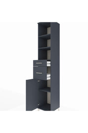 Hyperion Dolap 4 Raflı 2 Çekmeceli Tek Kapaklı 44x44x243 Antrasit-Antrasit