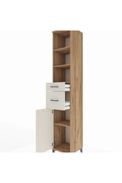 Hyperion Dolap 4 Raflı 2 Çekmeceli Tek Kapaklı 44x44x243 Çam-Aytaşı