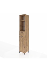 Hyperion Dolap 4 Raflı 2 Çekmeceli Tek Kapaklı 44x44x243 Çam-Çam