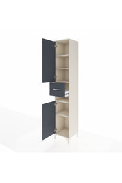 Hyperion Dolap 5 Raflı Tek Çekmeceli 2 Kapaklı 44x44x243 Aytaşı-Antrasit