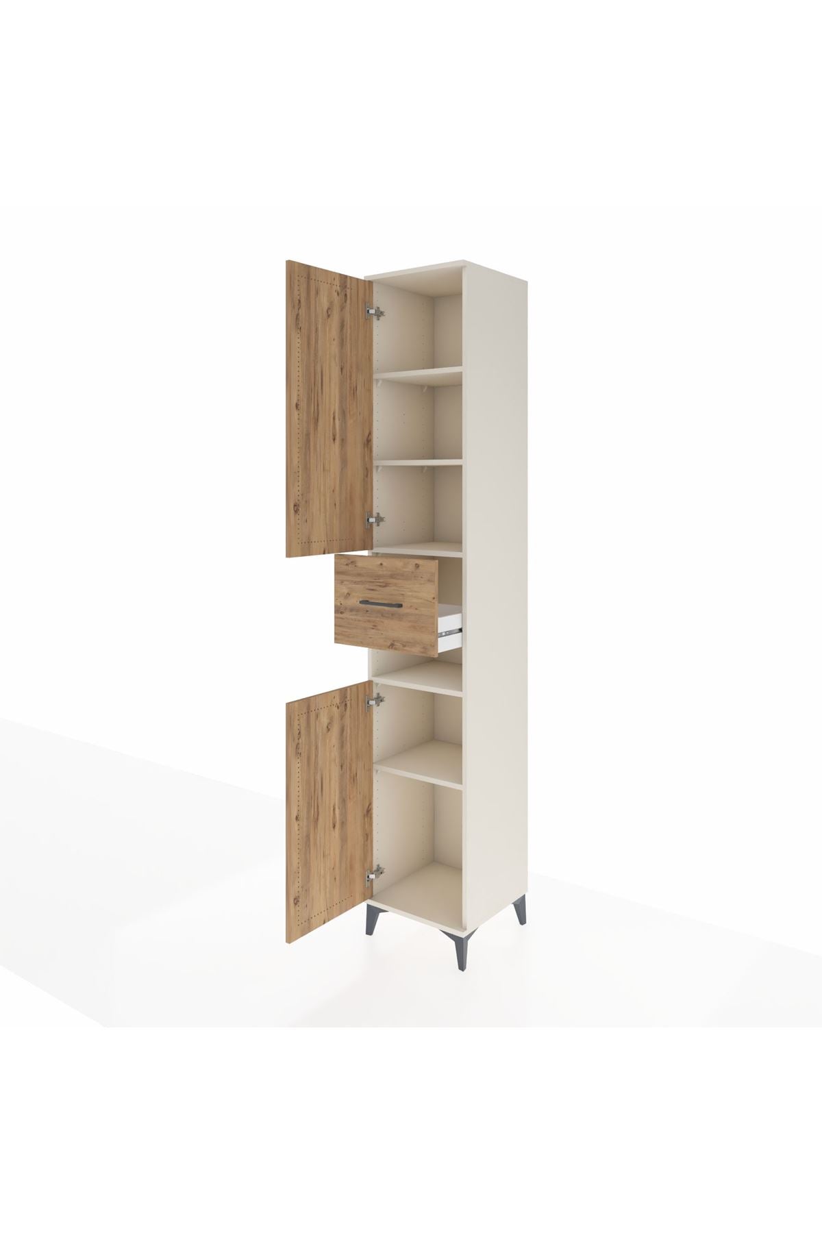 Hyperion Dolap 5 Raflı Tek Çekmeceli 2 Kapaklı 44x44x243 Aytaşı-Çam