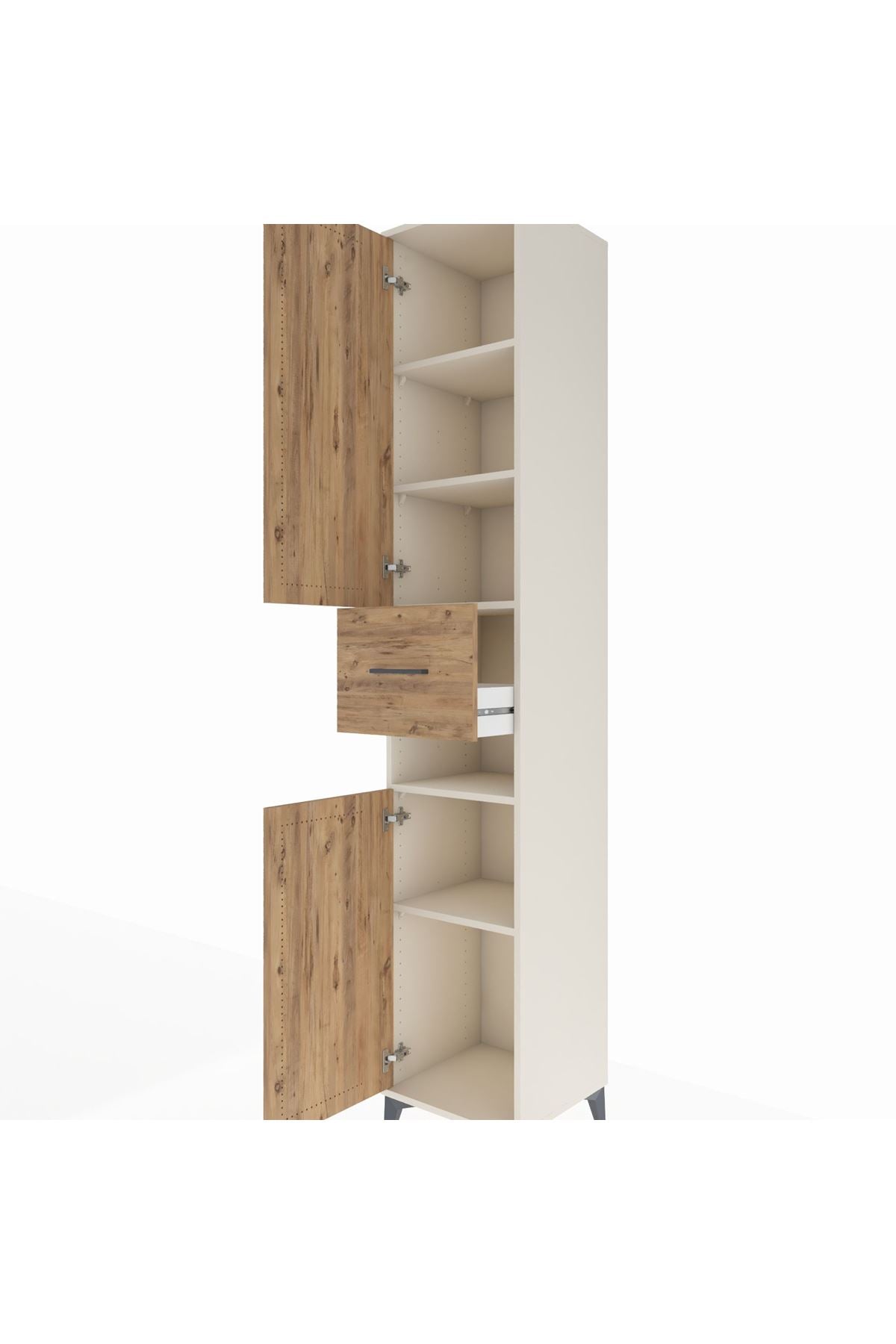 Hyperion Dolap 5 Raflı Tek Çekmeceli 2 Kapaklı 44x44x243 Aytaşı-Çam