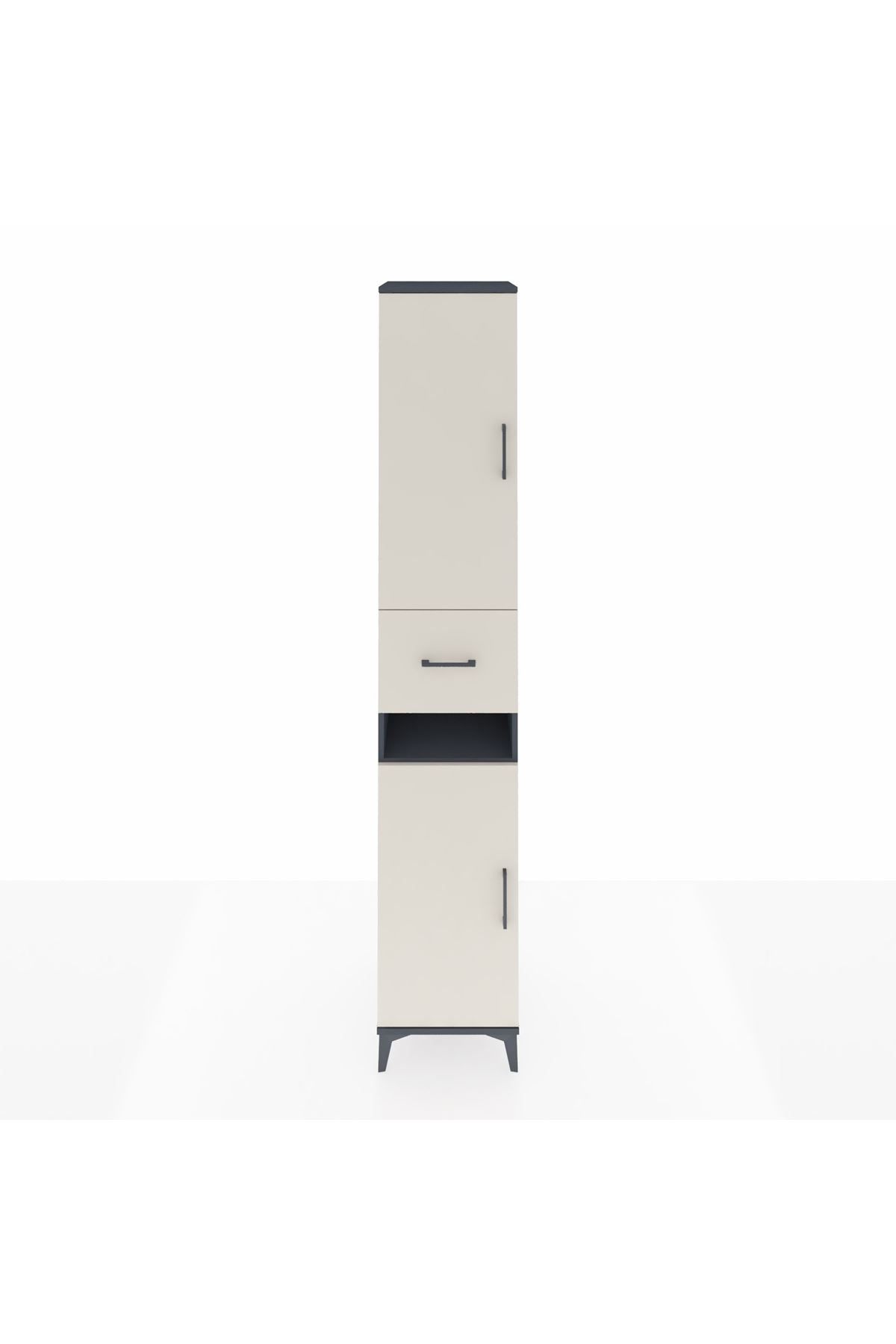 Hyperion Dolap 5 Raflı Tek Çekmeceli 2 Kapaklı 44x44x243 Antrasit-Aytaşı