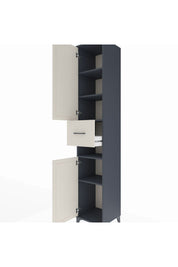 Hyperion Dolap 5 Raflı Tek Çekmeceli 2 Kapaklı 44x44x243 Antrasit-Aytaşı