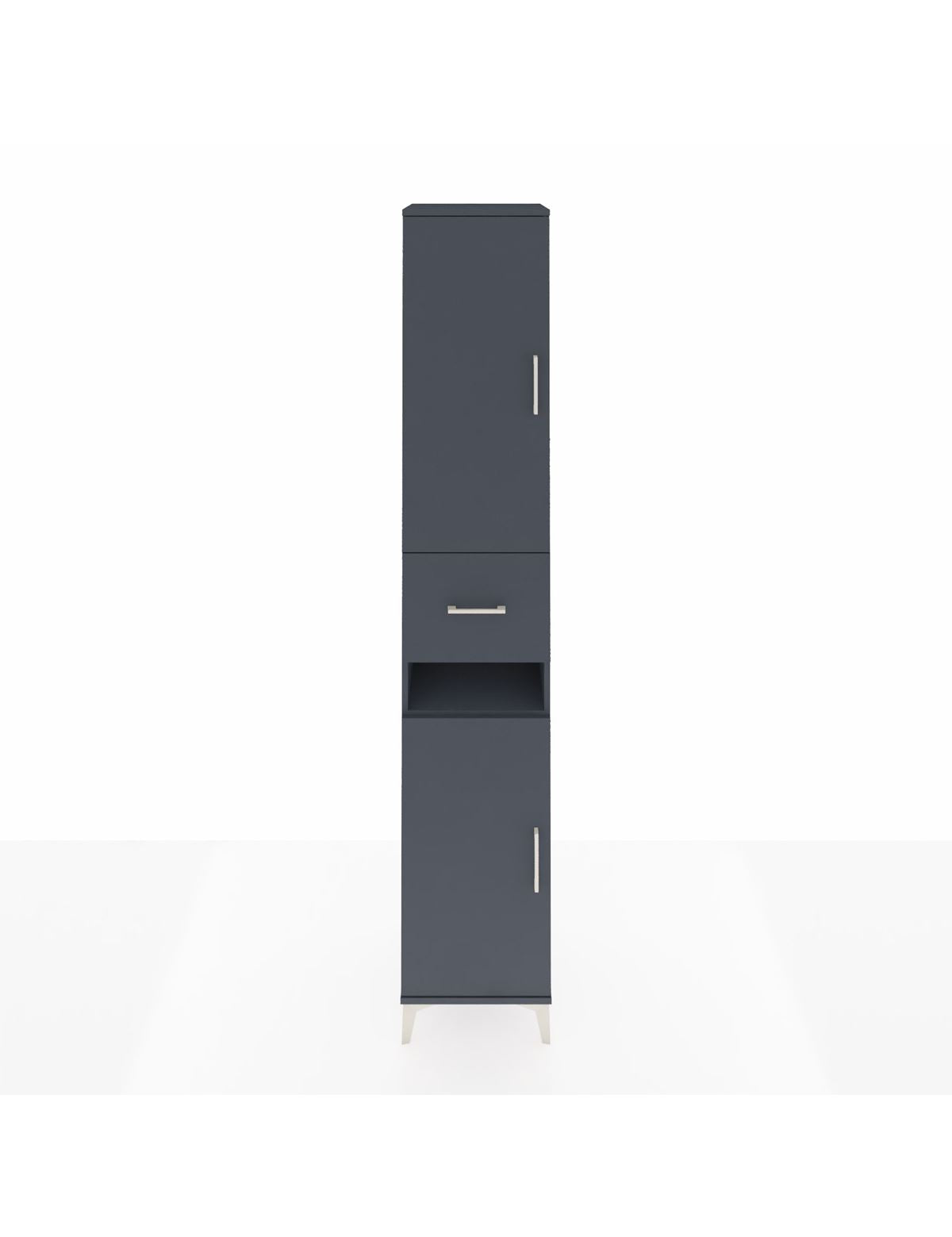 Hyperion Dolap 5 Raflı Tek Çekmeceli 2 Kapaklı 44x44x243 Antrasit-Antrasit