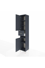 Hyperion Dolap 5 Raflı Tek Çekmeceli 2 Kapaklı 44x44x243 Antrasit-Antrasit
