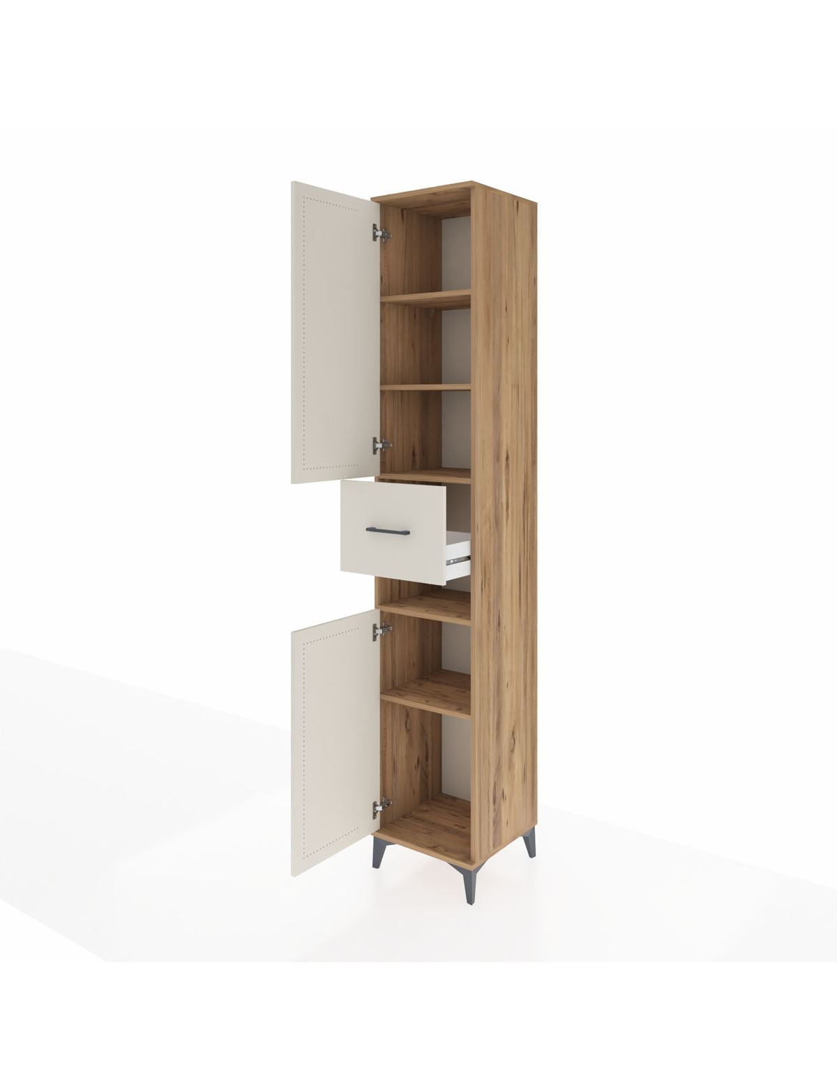 Hyperion Dolap 5 Raflı Tek Çekmeceli 2 Kapaklı 44x44x243 - S64M073V7B