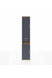 Hyperion Dolap 5 Raflı Tek Çekmeceli 2 Kapaklı 44x44x243 Çam-Antrasit