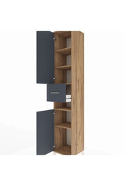 Hyperion Dolap 5 Raflı Tek Çekmeceli 2 Kapaklı 44x44x243 Çam-Antrasit