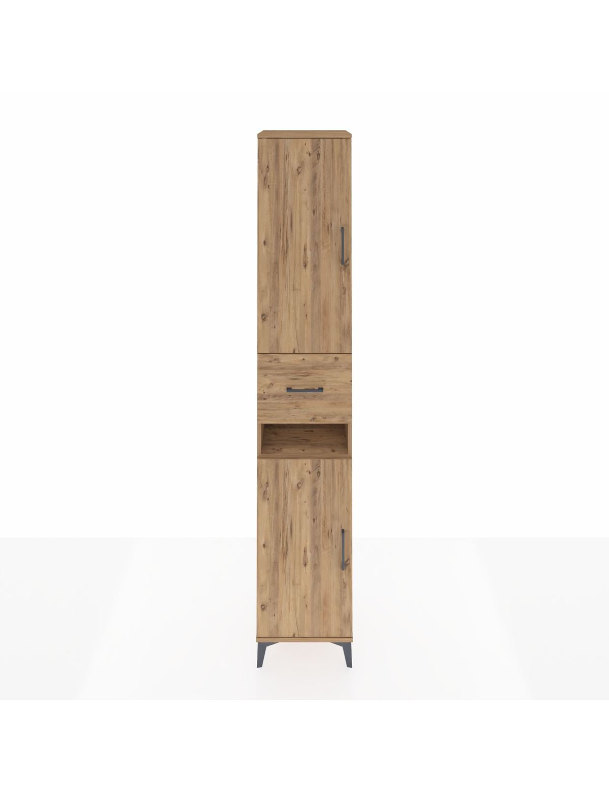 Hyperion Dolap 5 Raflı Tek Çekmeceli 2 Kapaklı 44x44x243 Çam-Çam