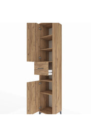 Hyperion Dolap 5 Raflı Tek Çekmeceli 2 Kapaklı 44x44x243 Çam-Çam