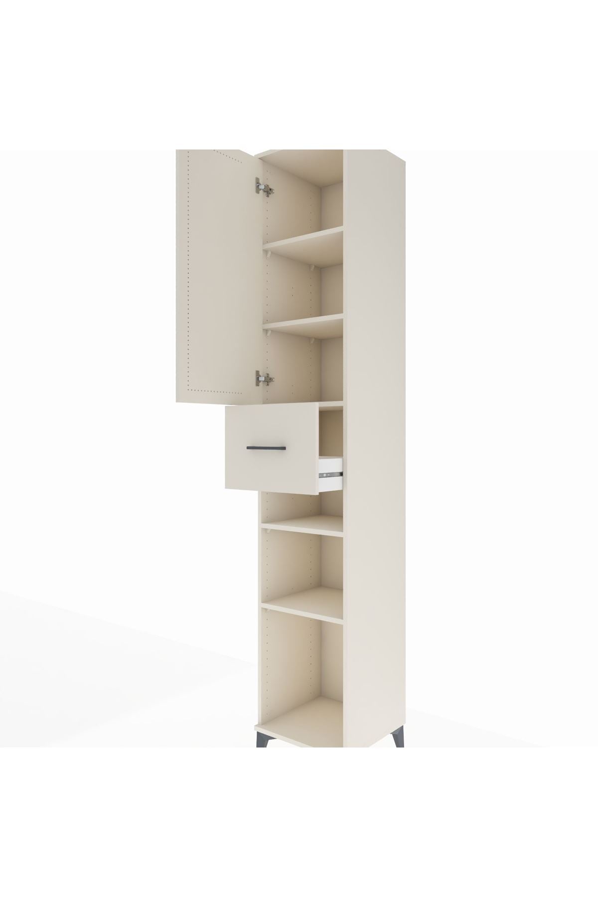 Hyperion Dolap 5 Raflı Tek Çekmeceli Tek Kapaklı 44x44x243 Aytaşı-Aytaşı