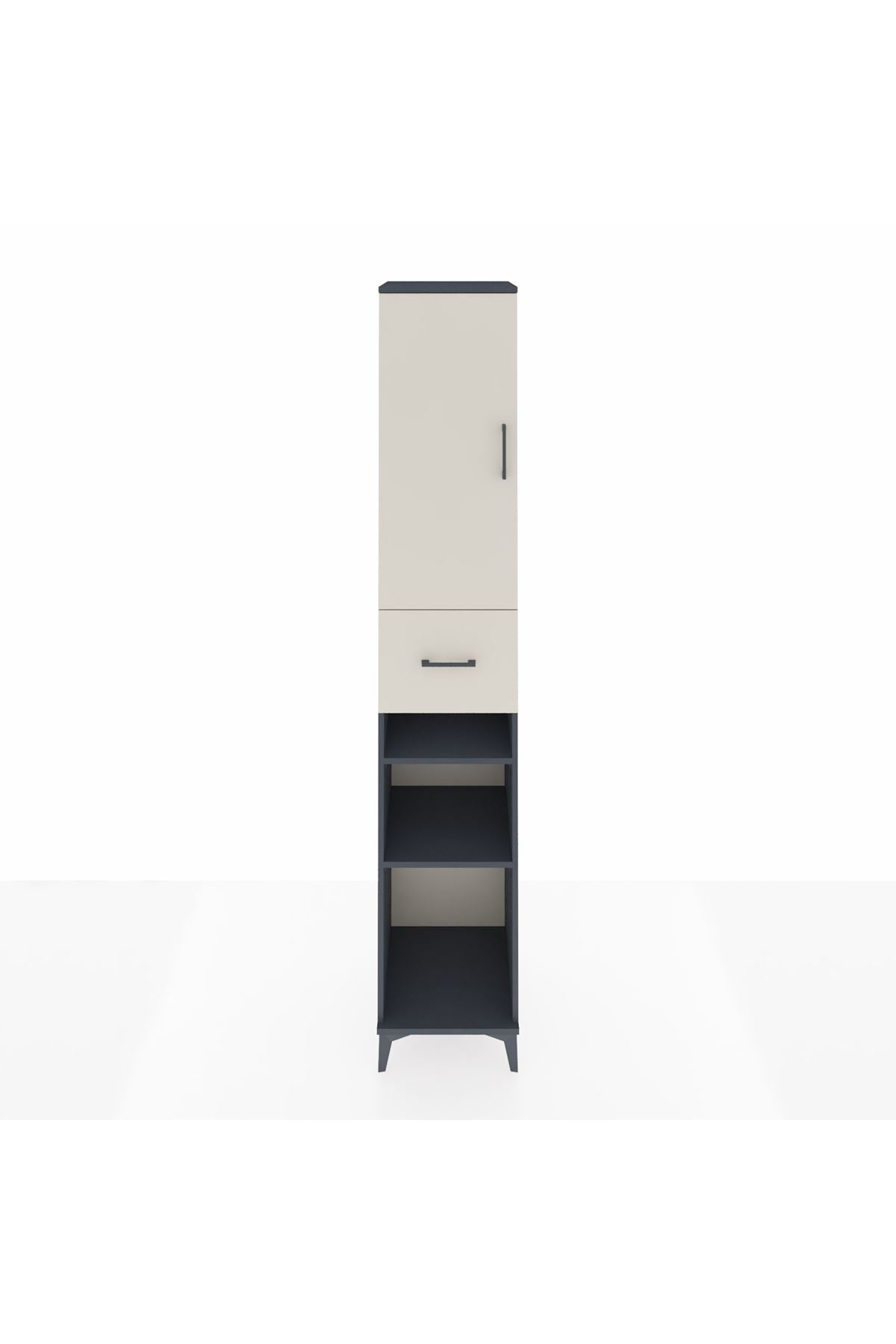 Hyperion Dolap 5 Raflı Tek Çekmeceli Tek Kapaklı 44x44x243 Antrasit-Aytaşı