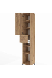 Hyperion Dolap 5 Raflı Tek Çekmeceli Tek Kapaklı 44x44x243 Çam-Çam