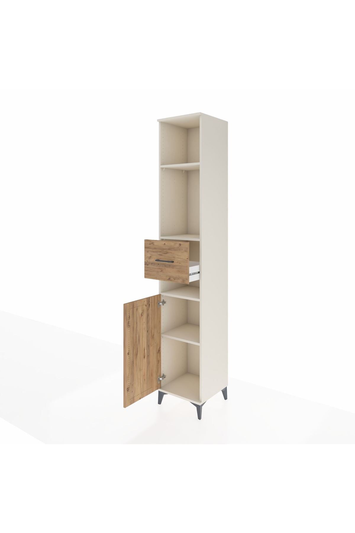 Hyperion Dolap 4 Raflı Tek Çekmeceli Tek Kapaklı 44x44x243 Aytaşı-Çam