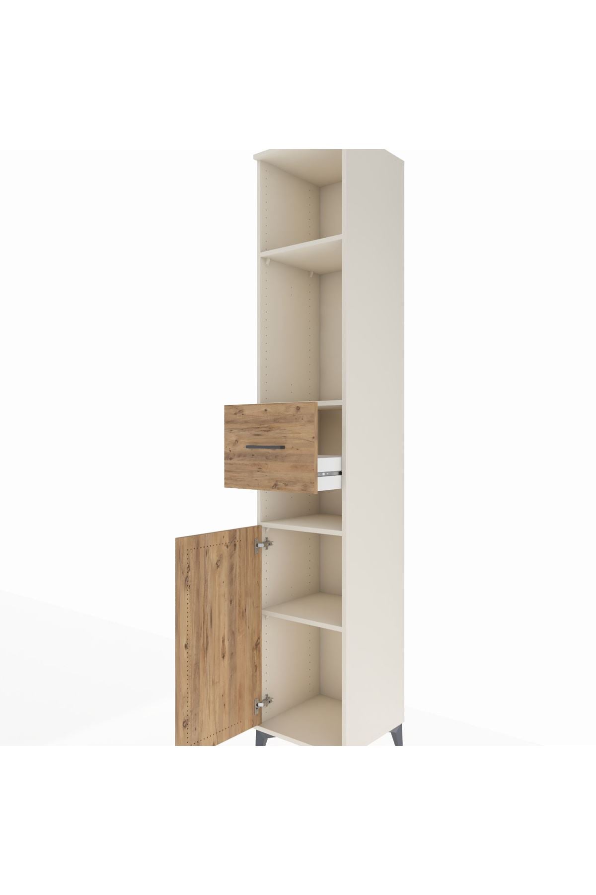 Hyperion Dolap 4 Raflı Tek Çekmeceli Tek Kapaklı 44x44x243 Aytaşı-Çam