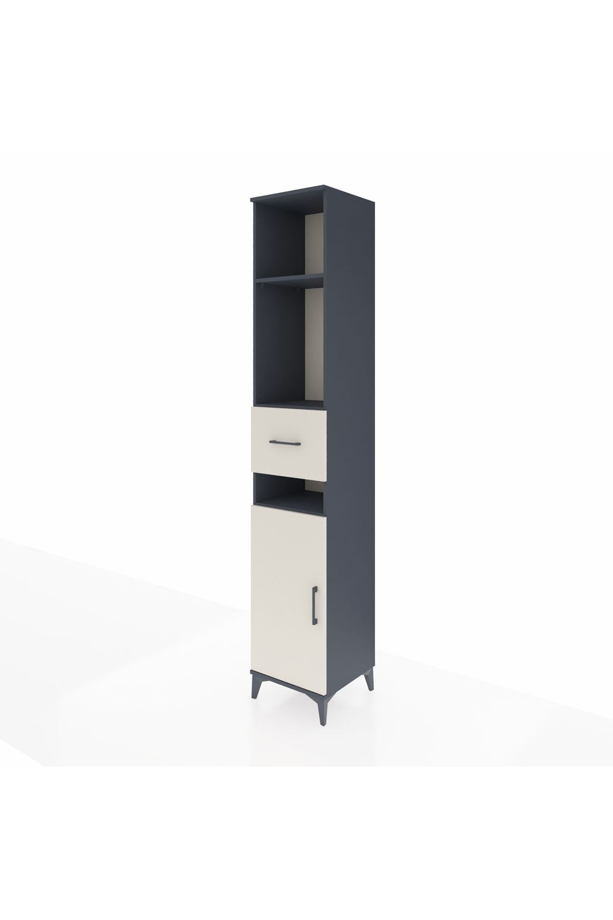 Hyperion Dolap 4 Raflı Tek Çekmeceli Tek Kapaklı 44x44x243 Antrasit-Aytaşı