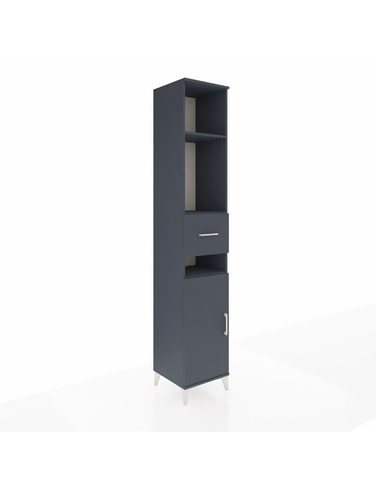 Hyperion Dolap 4 Raflı Tek Çekmeceli Tek Kapaklı 44x44x243 Antrasit-Antrasit