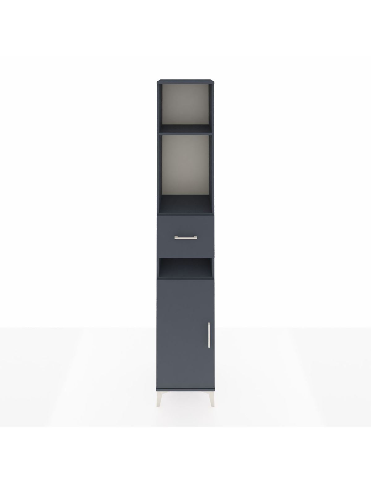 Hyperion Dolap 4 Raflı Tek Çekmeceli Tek Kapaklı 44x44x243 Antrasit-Antrasit