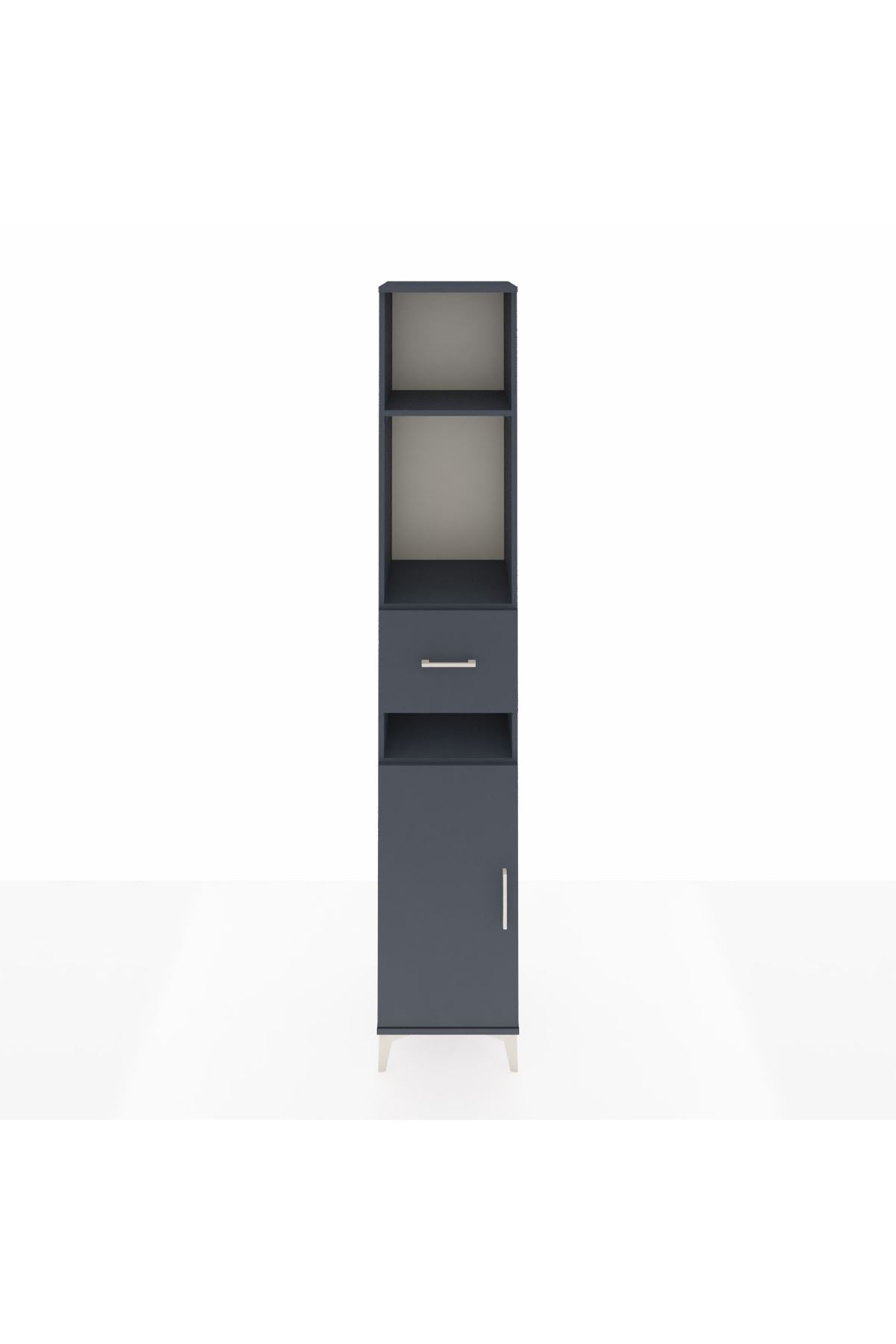 Hyperion Dolap 4 Raflı Tek Çekmeceli Tek Kapaklı 44x44x243 Antrasit-Antrasit