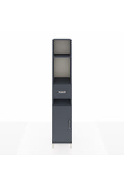 Hyperion Dolap 4 Raflı Tek Çekmeceli Tek Kapaklı 44x44x243 Antrasit-Antrasit