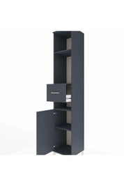 Hyperion Dolap 4 Raflı Tek Çekmeceli Tek Kapaklı 44x44x243 Antrasit-Antrasit