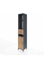 Hyperion Dolap 4 Raflı Tek Çekmeceli Tek Kapaklı 44x44x243 Antrasit-Çam
