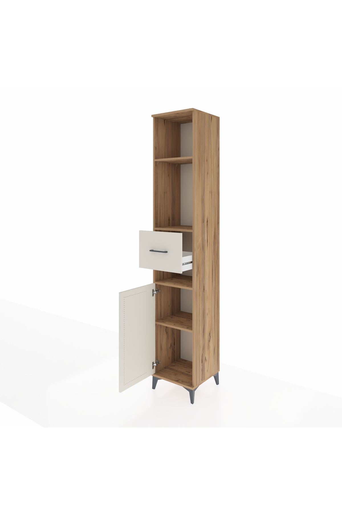 Hyperion Dolap 4 Raflı Tek Çekmeceli Tek Kapaklı 44x44x243 Çam-Aytaşı