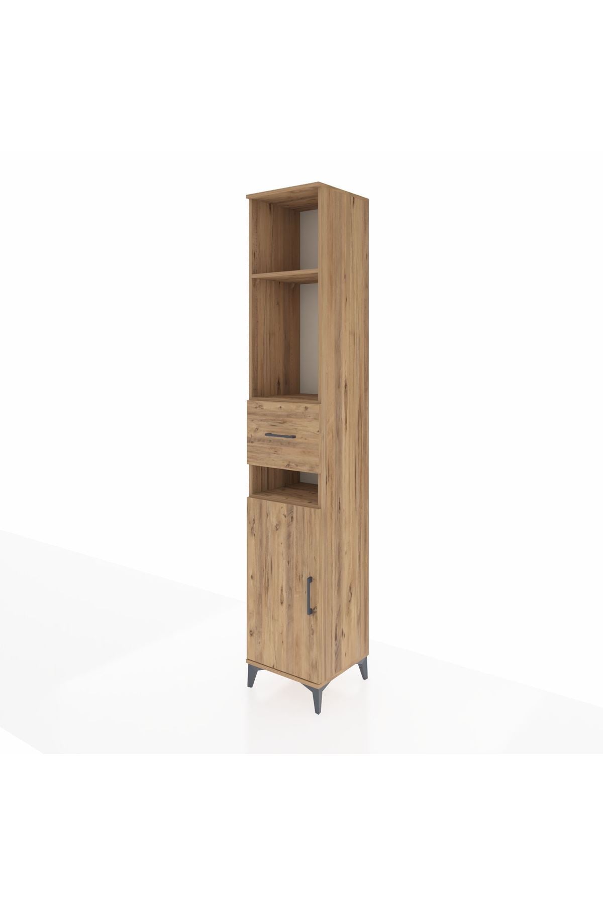 Hyperion Dolap 4 Raflı Tek Çekmeceli Tek Kapaklı 44x44x243 Çam-Çam