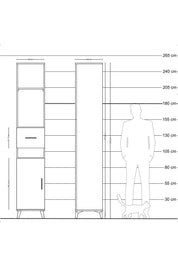 Hyperion Dolap 4 Raflı Tek Çekmeceli Tek Kapaklı 44x44x243 Çam-Çam