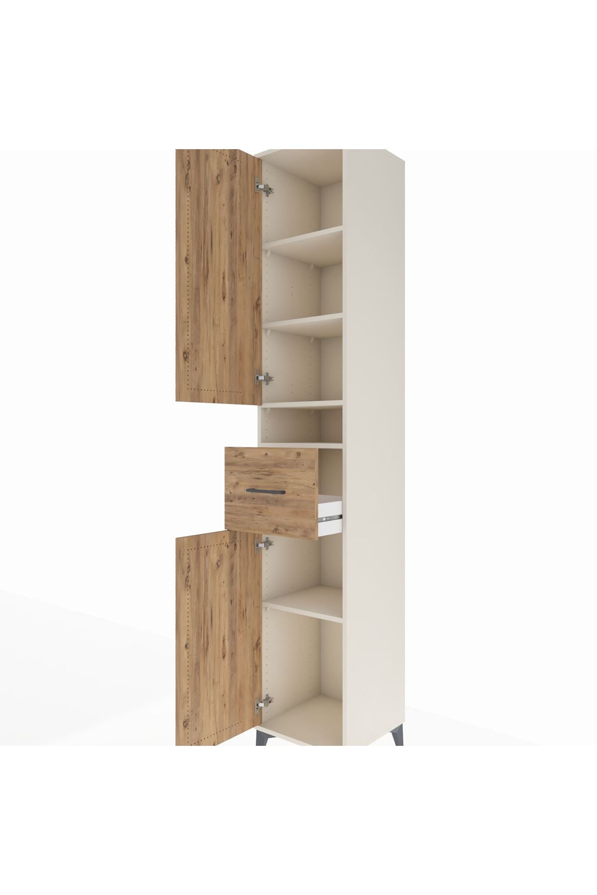 Hyperion Dolap 5 Raflı Tek Çekmeceli 2 Kapaklı 44x44x243 Aytaşı-Çam