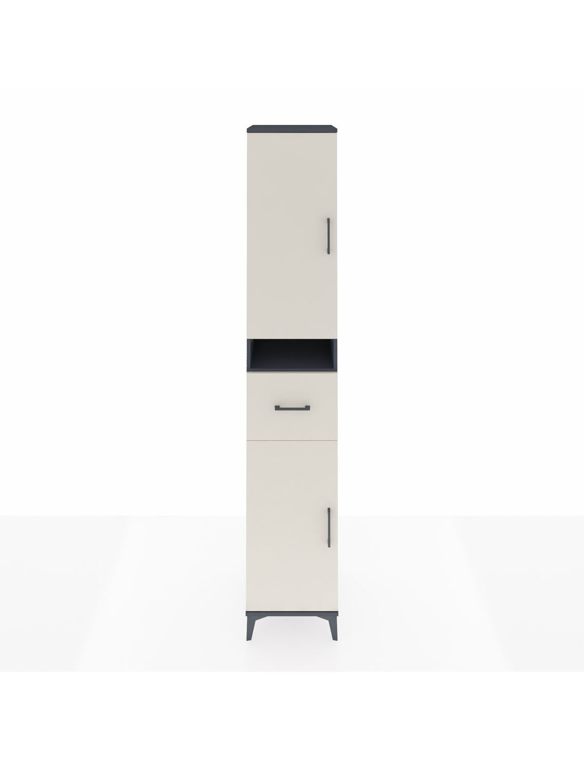 Hyperion Dolap 5 Raflı Tek Çekmeceli 2 Kapaklı 44x44x243 Antrasit-Aytaşı