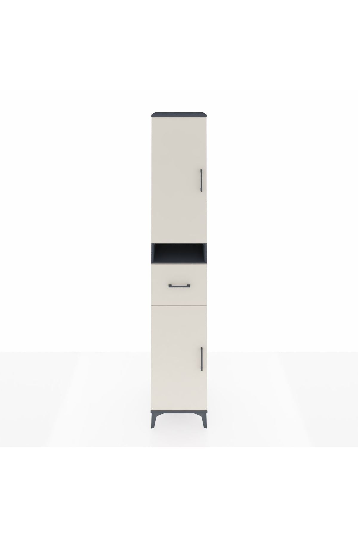 Hyperion Dolap 5 Raflı Tek Çekmeceli 2 Kapaklı 44x44x243 Antrasit-Aytaşı