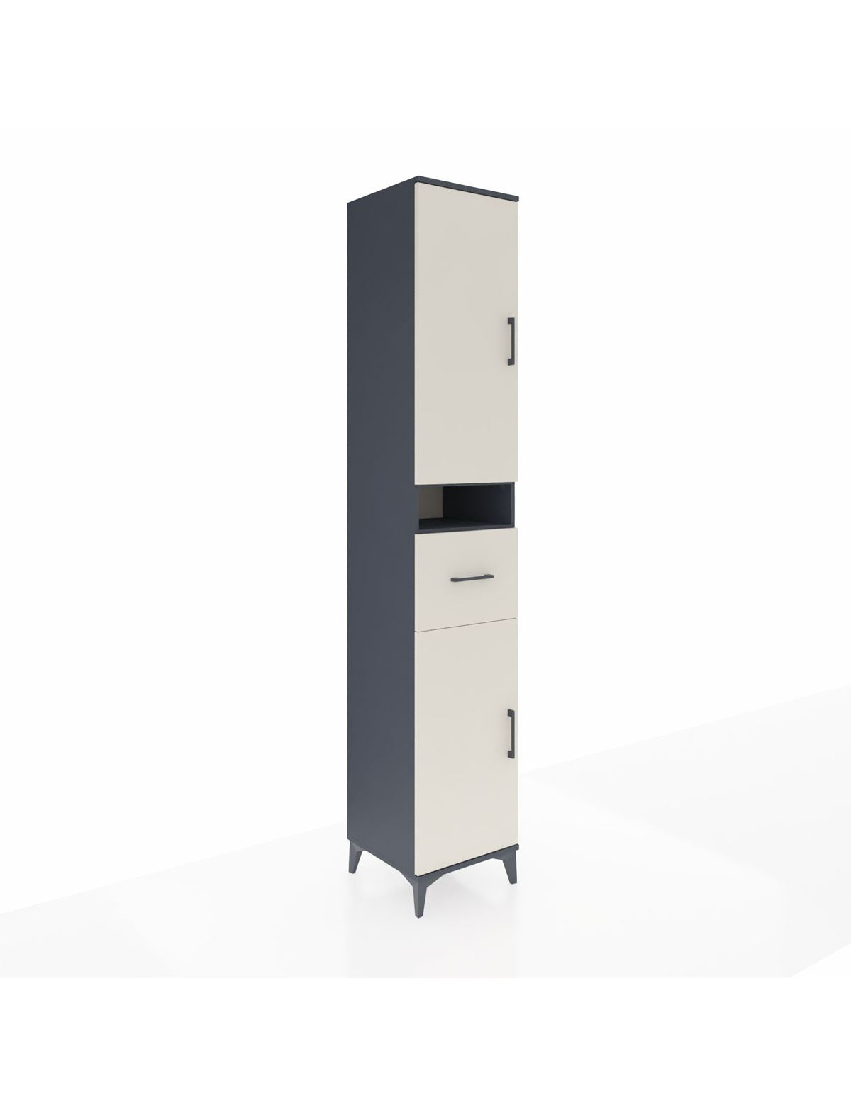 Hyperion Dolap 5 Raflı Tek Çekmeceli 2 Kapaklı 44x44x243 Antrasit-Aytaşı