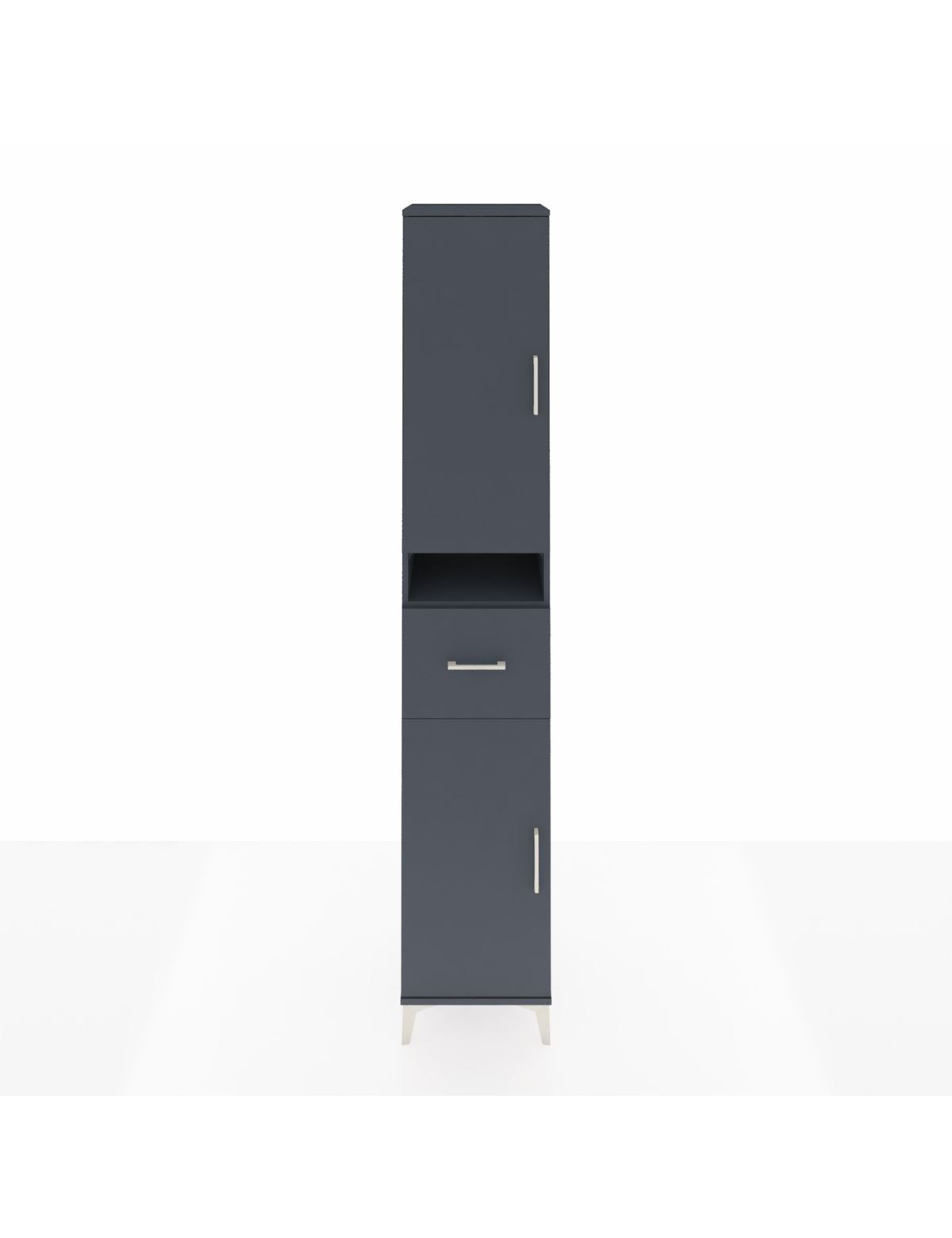 Hyperion Dolap 5 Raflı Tek Çekmeceli 2 Kapaklı 44x44x243 Antrasit-Antrasit