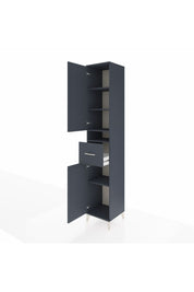 Hyperion Dolap 5 Raflı Tek Çekmeceli 2 Kapaklı 44x44x243 Antrasit-Antrasit