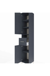 Hyperion Dolap 5 Raflı Tek Çekmeceli 2 Kapaklı 44x44x243 Antrasit-Antrasit