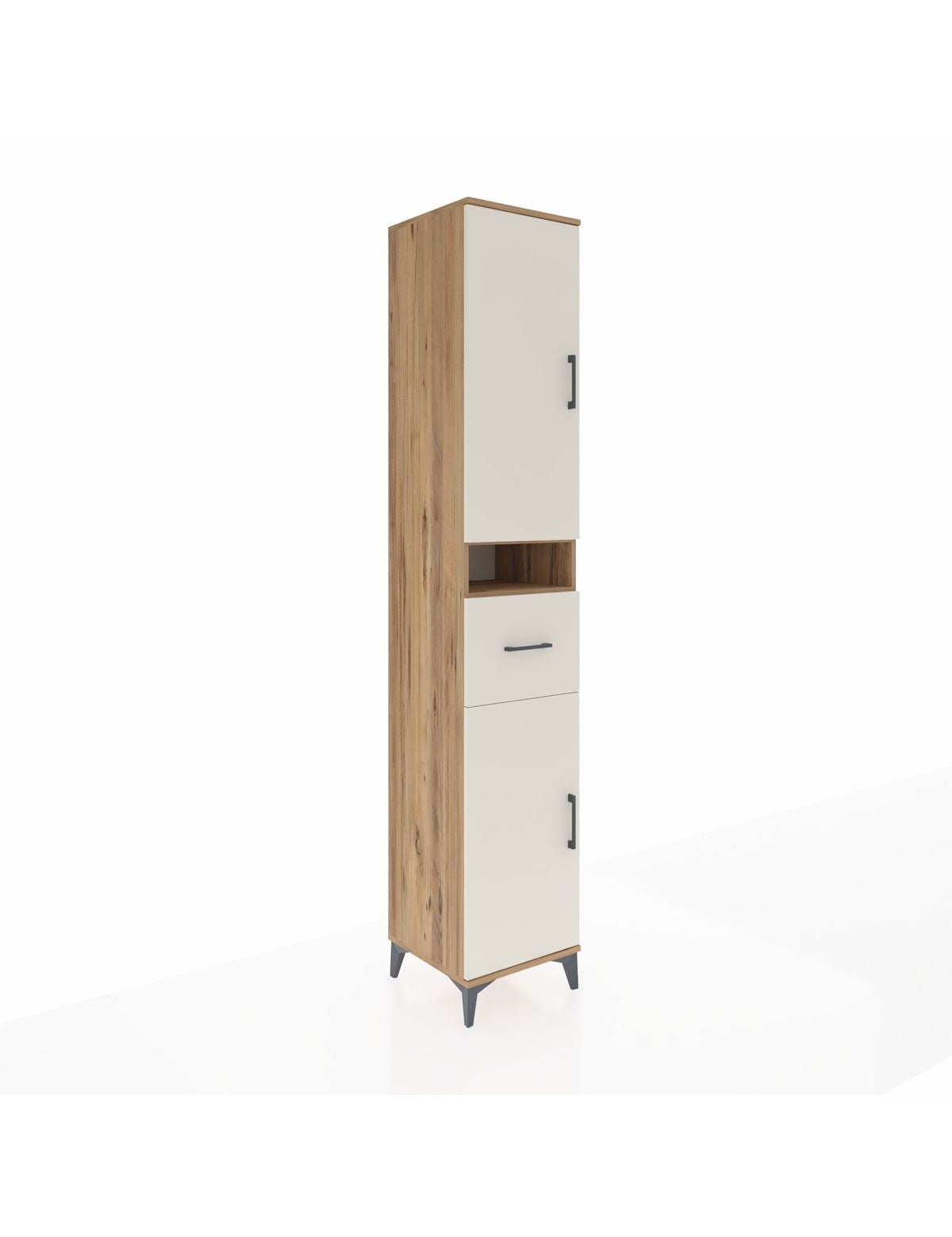 Hyperion Dolap 5 Raflı Tek Çekmeceli 2 Kapaklı 44x44x243 Çam-Aytaşı