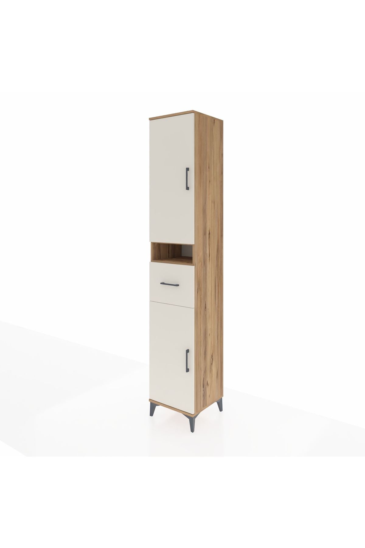 Hyperion Dolap 5 Raflı Tek Çekmeceli 2 Kapaklı 44x44x243 Çam-Aytaşı